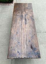 Load image into Gallery viewer, Antique French Country Coffee Table Oak Plank Top Rustic Farmhouse Drawers 18thC