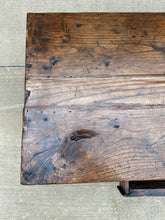 Load image into Gallery viewer, Antique French Country Coffee Table Oak Plank Top Rustic Farmhouse Drawers 18thC