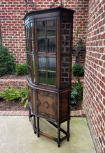 Load image into Gallery viewer, Antique English Bookcase Display China Cabinet Vitrine Jacobean Tudor Oak c.1900