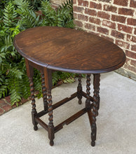 Load image into Gallery viewer, Antique English Table BARLEY TWIST Drop Leaf Gateleg Oak Table Oval