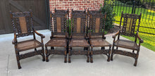 Load image into Gallery viewer, Antique English Chairs SET OF 8 Barley Twist Caned Oak Dining Chairs Fireside