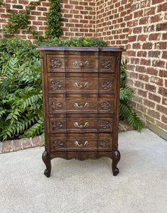 Antique French Louis XV Chest of Drawers PETITE Lingerie Jewelry Nightstand Oak