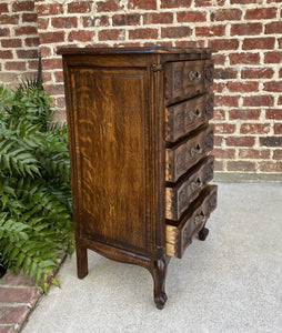 Antique French Louis XV Chest of Drawers PETITE Lingerie Jewelry Nightstand Oak