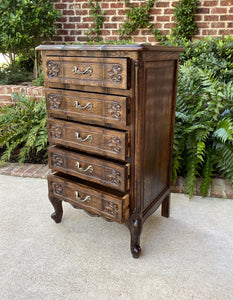 Antique French Louis XV Chest of Drawers PETITE Lingerie Jewelry Nightstand Oak