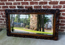 Load image into Gallery viewer, Antique English Mirror Beveled Rectangular LARGE Carved Oak Renaissance c.1900
