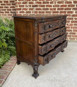 Antique French Chest of Drawers Commode Renaissance Cabinet Oak Sideboard Server