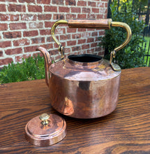 Load image into Gallery viewer, Antique English Copper &amp; Brass Kettle Hand Seamed Tea Water Kettle c. 1900