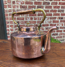 Load image into Gallery viewer, Antique English Copper &amp; Brass Kettle Hand Seamed Tea Water Kettle c. 1900