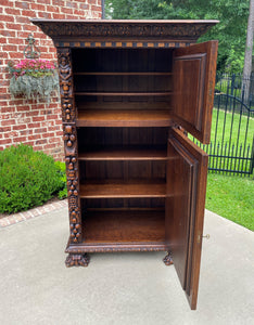 Antique Wine Cabinet Bar Armoire French Belgian Bruegel Style Oak Renaissance