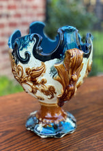 Load image into Gallery viewer, Antique French Majolica PAIR Cache Pot Planter Flower Pot Jardiniere Vase c1900