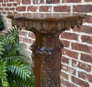 Antique Italian Pedestal Plant Stand Display Table Walnut Baroque 38" Book Rest