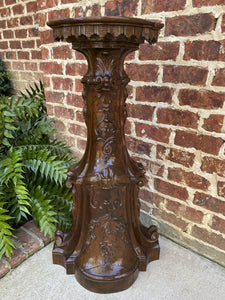 Antique Italian Pedestal Plant Stand Display Table Walnut Baroque 38" Book Rest