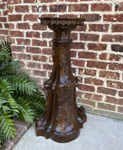 Antique Italian Pedestal Plant Stand Display Table Walnut Baroque 38" Book Rest