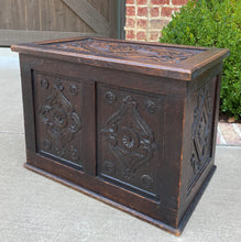 Load image into Gallery viewer, Antique English Blanket Box Chest Trunk Coffer Storage Chest Carved Oak PETITE