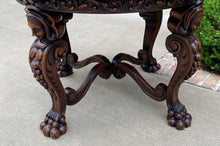 Load image into Gallery viewer, Antique French ROUND Table Entry Sofa Foyer Coffee Table Renaissance Revival Oak