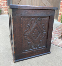 Load image into Gallery viewer, Antique English Blanket Box Chest Trunk Coffer Storage Chest Carved Oak PETITE