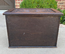 Load image into Gallery viewer, Antique English Blanket Box Chest Trunk Coffer Storage Chest Carved Oak PETITE