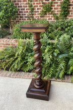 Load image into Gallery viewer, Antique French Pedestal Plant Stand Bronze Display Table BARLEY TWIST 1 of 2 45&quot;