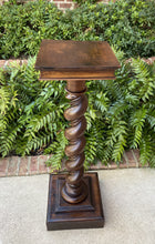 Load image into Gallery viewer, Antique French Pedestal Plant Stand Bronze Display Table BARLEY TWIST 1 of 2 45&quot;