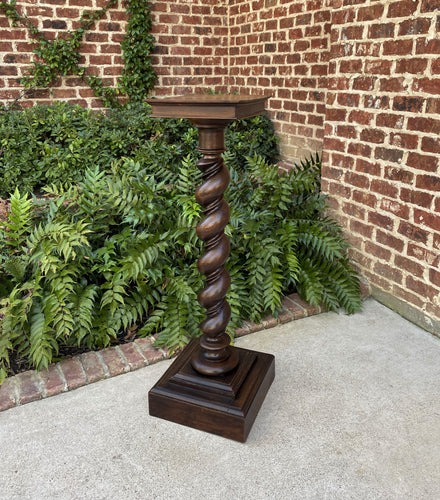 Antique French Pedestal Plant Stand Bronze Display Table BARLEY TWIST 2 of 2 45