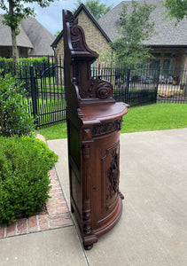 Antique French Corner Cabinet Black Forest Cabinet Cupboard Carved Oak Drawer