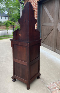 Antique French Corner Cabinet Black Forest Cabinet Cupboard Carved Oak Drawer