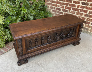 Antique Italian Blanket Box Chest Trunk Coffer Renaissance Revival Coffee Table