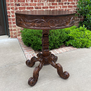 Antique French ROUND Table Entry Center Parlor Table Pedestal Renaissance 19th C