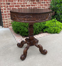 Load image into Gallery viewer, Antique French ROUND Table Entry Center Parlor Table Pedestal Renaissance 19th C