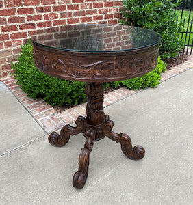 Antique French ROUND Table Entry Center Parlor Table Pedestal Renaissance 19th C