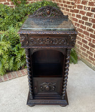 Load image into Gallery viewer, Antique French Cabinet Marble Top Renaissance Gothic Revival Barley Twist 19th C