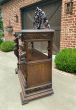 Load image into Gallery viewer, Antique French Server Sideboard Buffet Gothic Revival Oak Lions Mask Figural