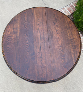 Antique English ROUND Table End Occasional Table BARLEY TWIST Oak 1930s