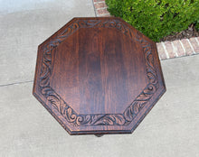 Load image into Gallery viewer, Antique French Table Octagonal Renaissance Revival Carved Oak 19th C