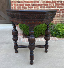 Load image into Gallery viewer, Antique French Table Octagonal Renaissance Revival Carved Oak 19th C