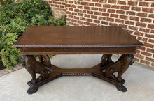 Load image into Gallery viewer, Antique French Dining Table Desk Library Conference Renaissance Revival LIONS