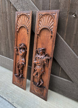 Load image into Gallery viewer, Antique French Wall Plaques Hanging Decor Carved Oak Court Jesters