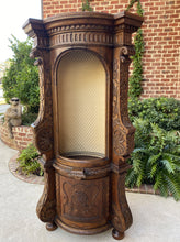 Load image into Gallery viewer, Antique French Corner Cabinet Statuary Niche Bookcase Highly Carved Oak 19th C