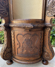 Load image into Gallery viewer, Antique French Corner Cabinet Statuary Niche Bookcase Highly Carved Oak 19th C