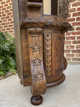 Load image into Gallery viewer, Antique French Corner Cabinet Statuary Niche Bookcase Highly Carved Oak 19th C