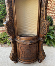 Load image into Gallery viewer, Antique French Corner Cabinet Statuary Niche Bookcase Highly Carved Oak 19th C