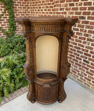 Load image into Gallery viewer, Antique French Corner Cabinet Statuary Niche Bookcase Highly Carved Oak 19th C