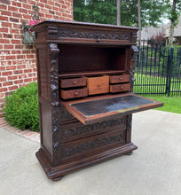 Load image into Gallery viewer, Antique French Abattant Desk Fall Front Secretary Chest Drawers Renaissance Oak