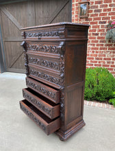 Load image into Gallery viewer, Antique French Abattant Desk Fall Front Secretary Chest Drawers Renaissance Oak