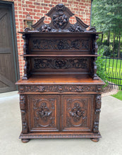 Load image into Gallery viewer, Antique French Server Buffet Sideboard Cabinet 3-Tier Black Forest Oak 19th C