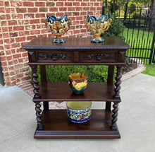 Load image into Gallery viewer, Antique French Barley Twist Dessert Server 2-Tier Sideboard 2 Drawers PETITE Oak