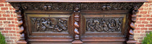 Load image into Gallery viewer, Antique French Oak Liquor Cabinet Bar Sideboard Server Allegorical Barley Twist