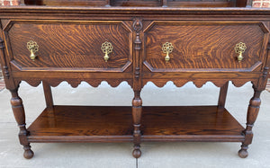 Antique English Welsh Plate Dresser Sideboard Server Buffet Jacobean Tiger Oak