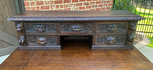 Antique French Desk Office Library Desk Barley Twist Renaissance Revival Oak 19C