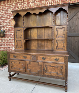 Antique English Welsh Dresser Sideboard Server Buffet Jacobean Barley Twist